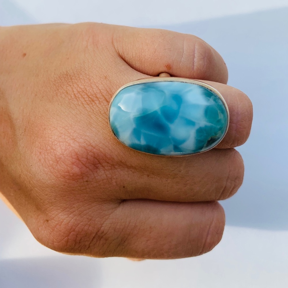 100% GENUINE Larimar Stone Ring! 💙